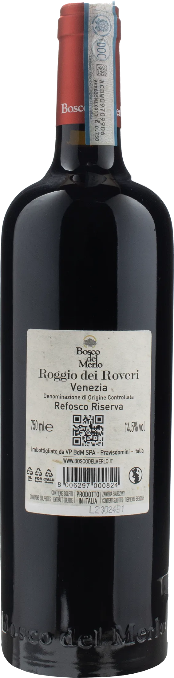 Bosco del Merlo Refosco Roggio dei Roveri Riserva 2019