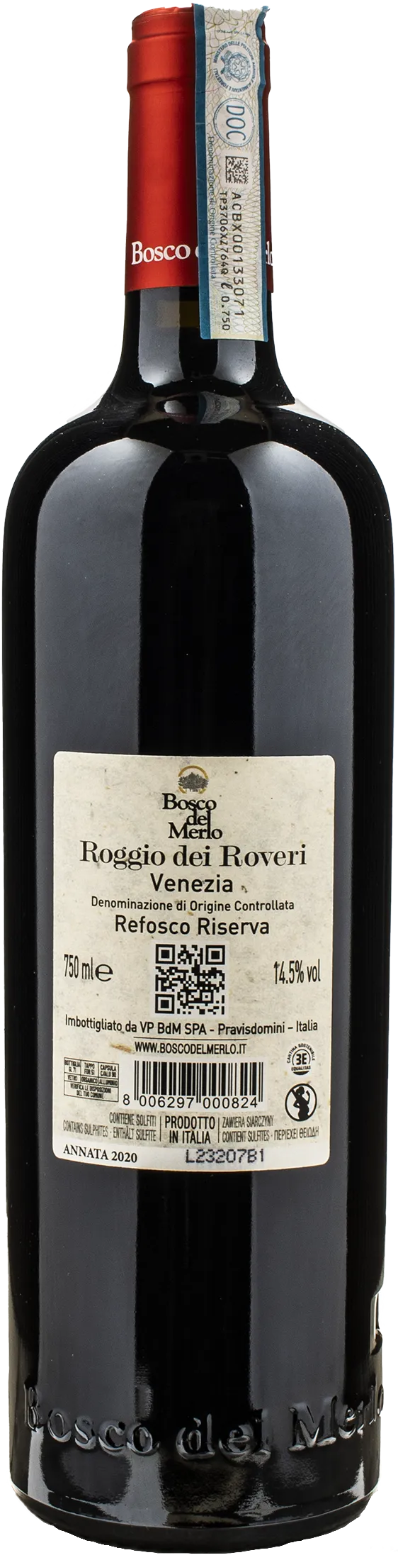 Bosco del Merlo Refosco Roggio dei Roveri Riserva 2020