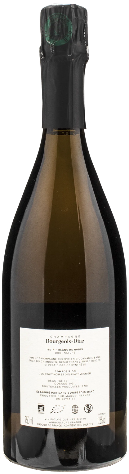 Bourgeois Diaz Champagne BD'N Blanc de Noirs Brut Nature