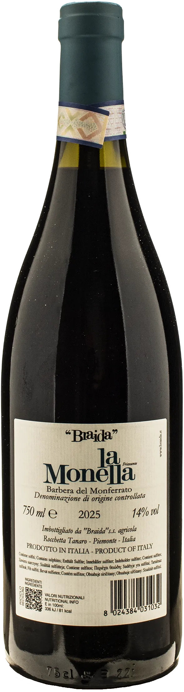 Braida Barbera del Monferrato La Monella 2025