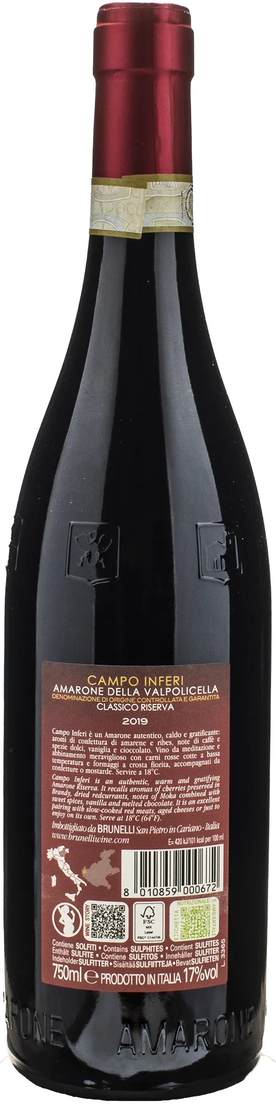 Brunelli Amarone della Valpolicella Classico Campo Inferi Riserva 2019