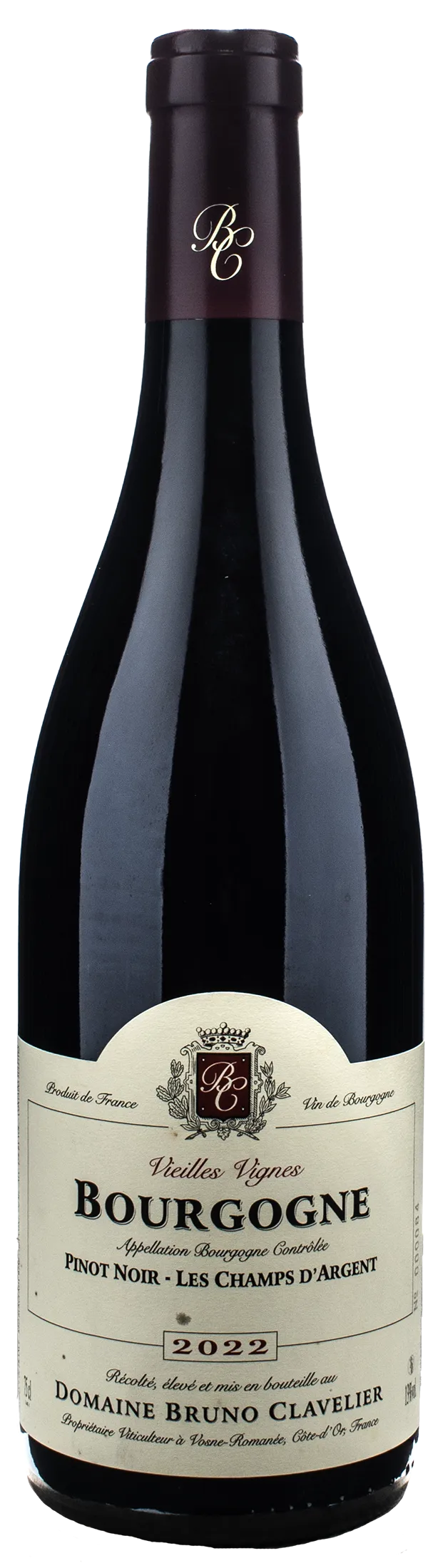 Bruno Clavelier Bourgogne Pinot Noir Les Champs d'Argent 2022