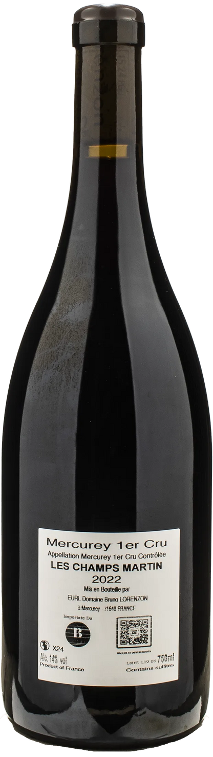 Bruno Lorenzon Mercurey 1er Cru Champ Martin Rouge 2022