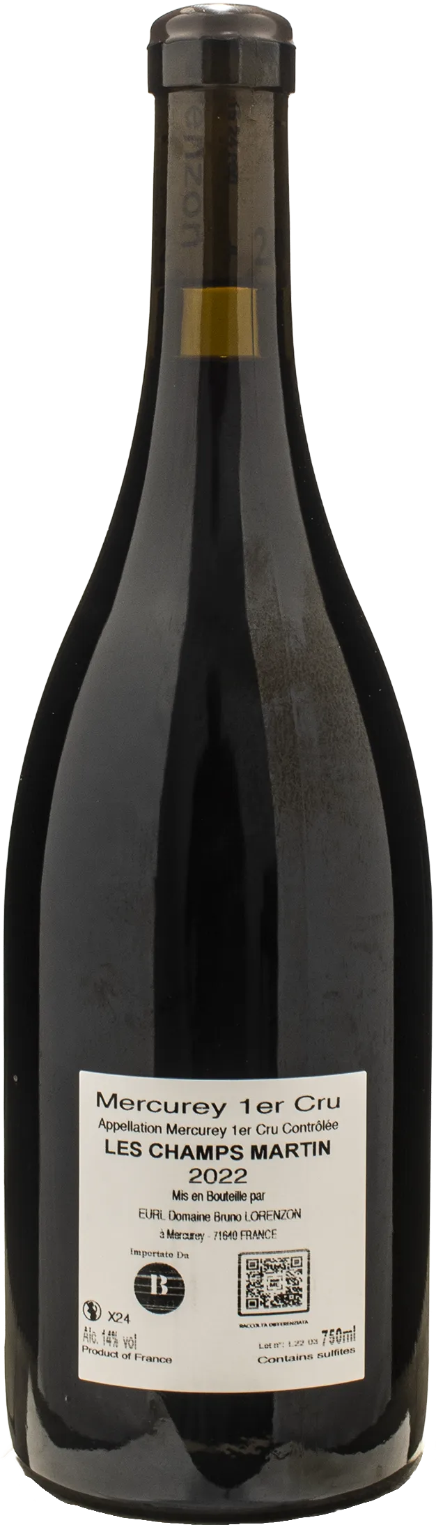 Bruno Lorenzon Mercurey 1er Cru Les Champ Martin Rouge 2022