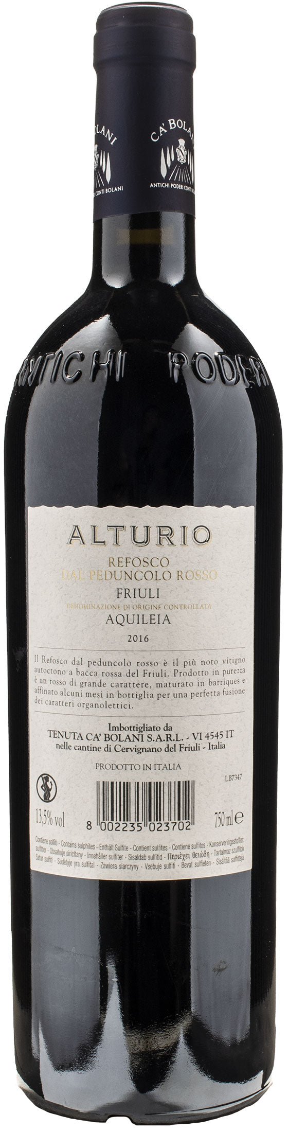 Ca' Bolani Alturio Refosco 2016