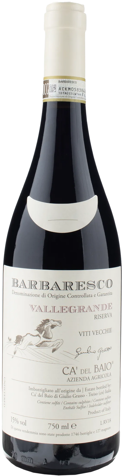Cà del Baio Barbaresco Vallegrande Riserva Viti Vecchie 2018