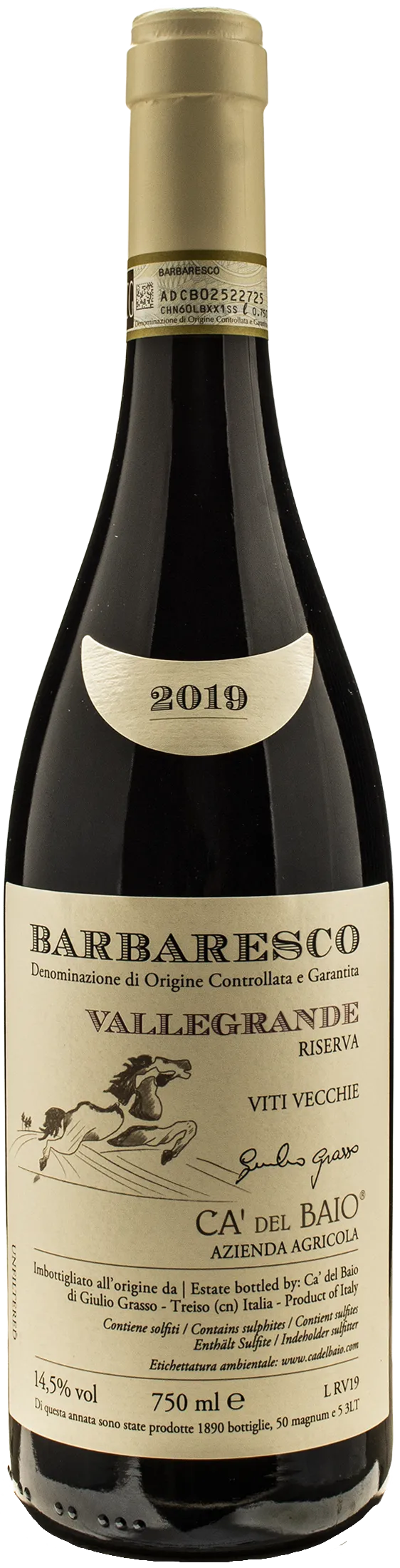 Ca del Baio Barbaresco Vallegrande Riserva Viti Vecchie 2019