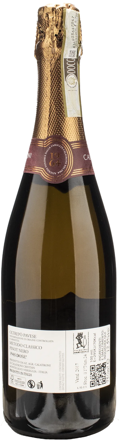 Calatroni Cuvee Rosè Oltrepo Pavese Metodo Classico Dosaggio Zero 2017