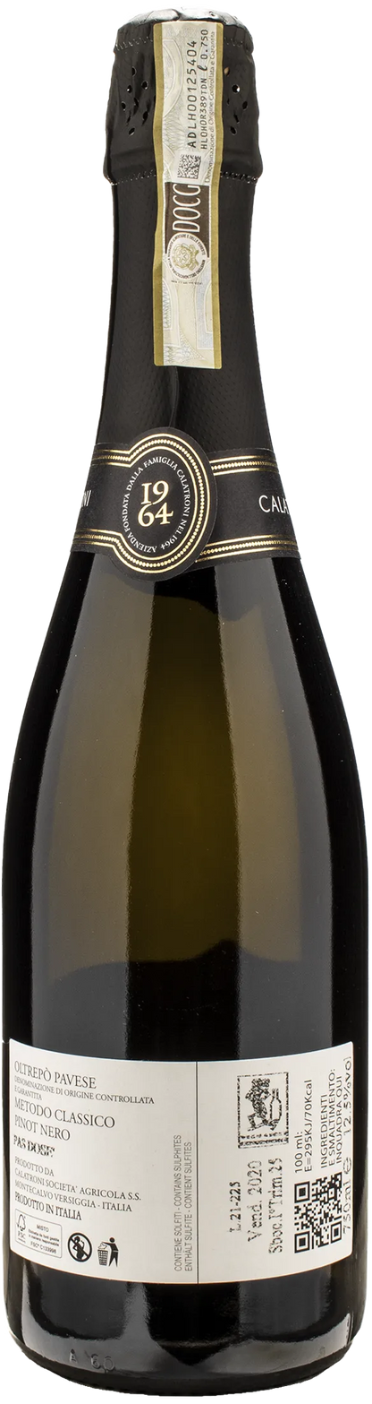 Calatroni Poggio dei Duca Oltrepo Pavese Metodo Classico Pinot Nero Pas Dose 2020