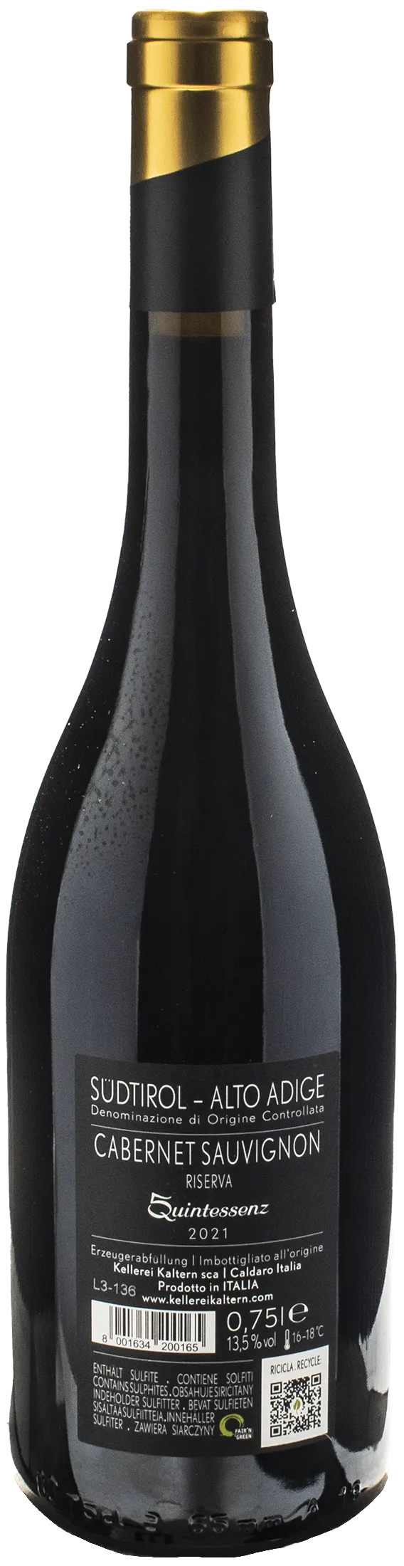 Caldaro Quintessenz Cabernet Sauvignon Riserva 2021