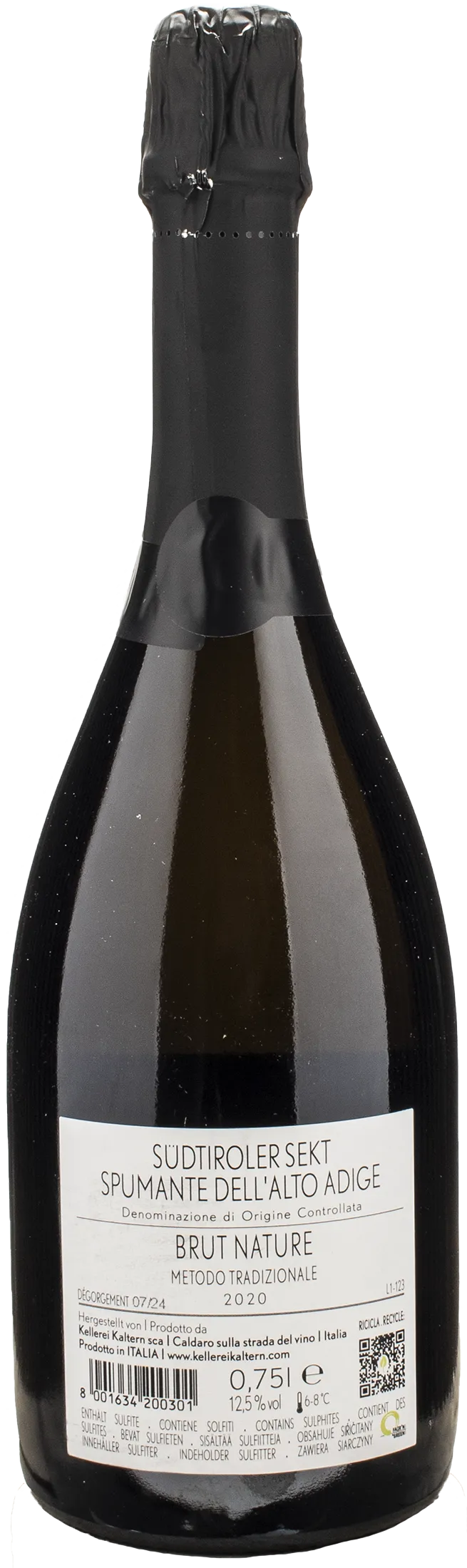 Caldaro Spumante Brut Nature Metodo Classico 2020