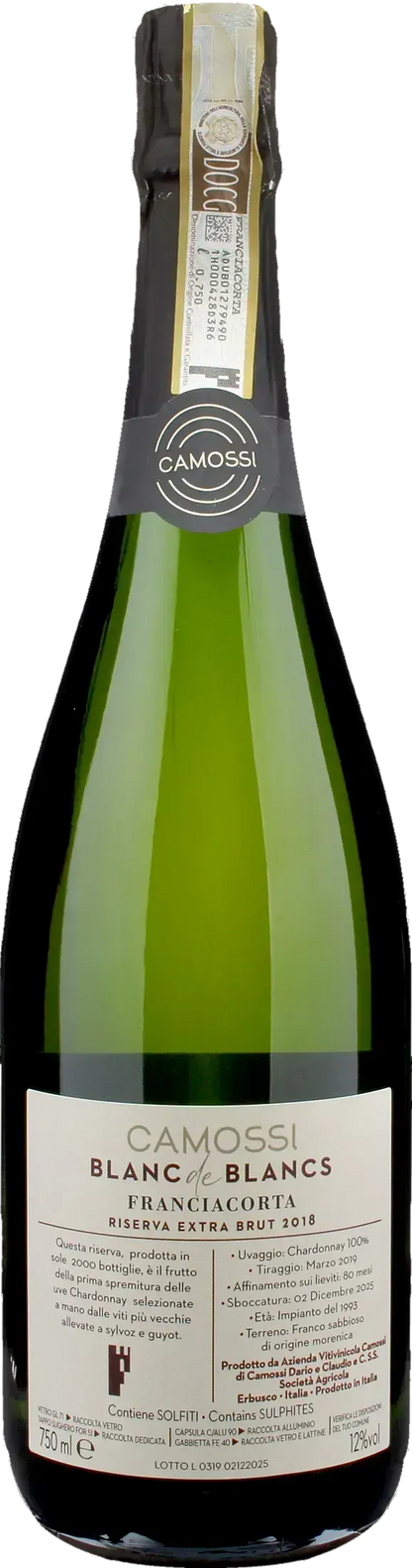 Camossi Franciacorta Blanc de Blancs Extra Brut Riserva 2018