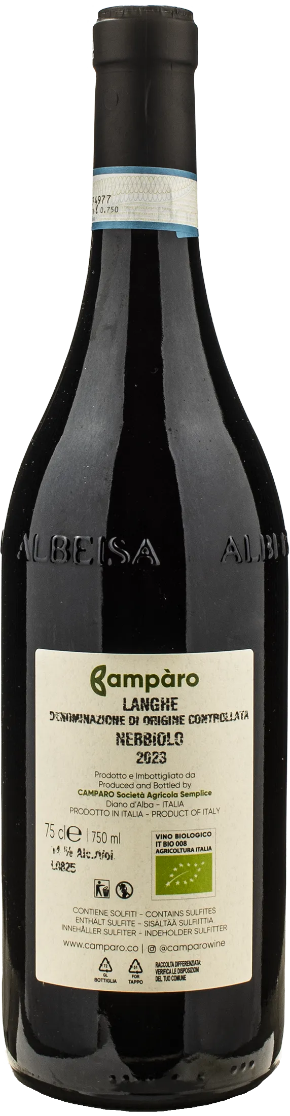 Camparo Langhe Nebbiolo Cosi 2023