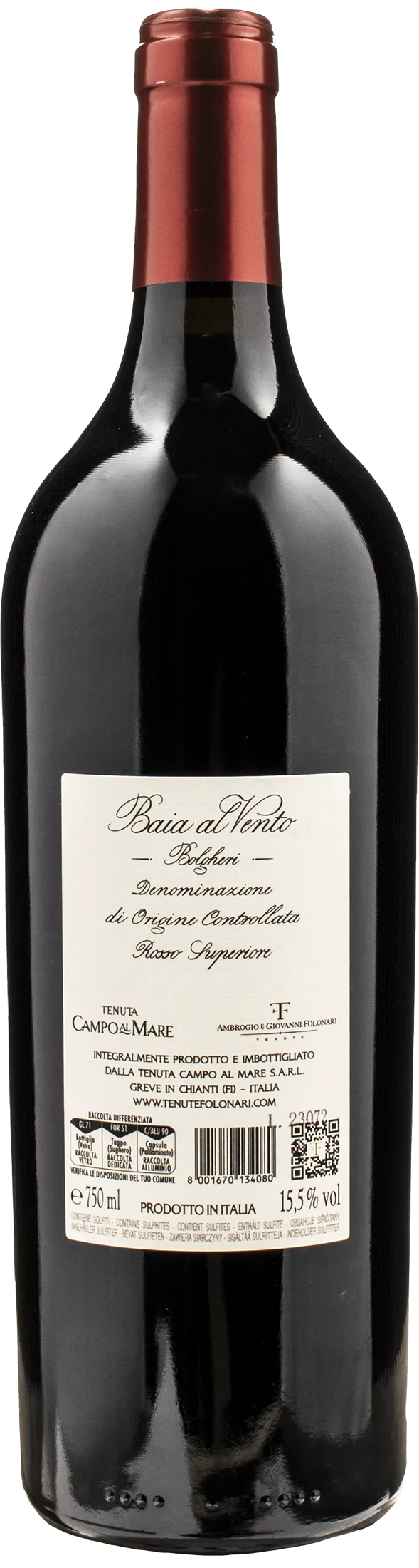 Tenute Folonari Campo al Mare Bolgheri Rosso Superiore Baia al Vento 2020