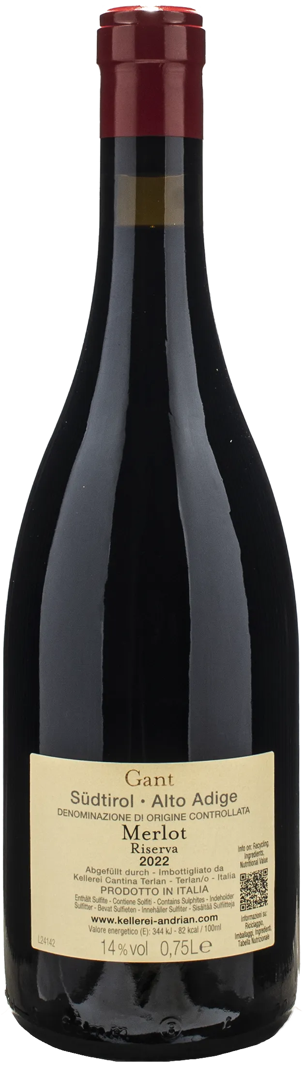 Cantina Andrian Merlot Riserva Gant 2022