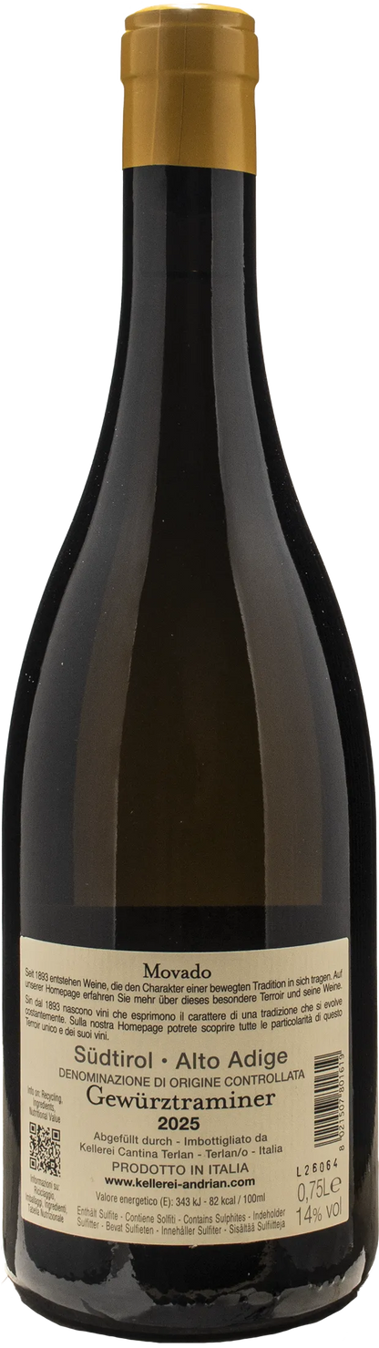 Cantina Andriano Movado Gewurztraminer 2025