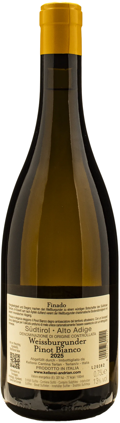 Cantina Andriano Pinot Bianco Finado 2025