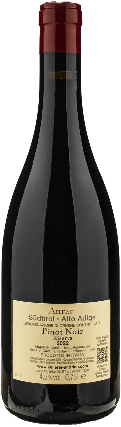 Cantina Andriano Pinot Nero Anrar Riserva 2022