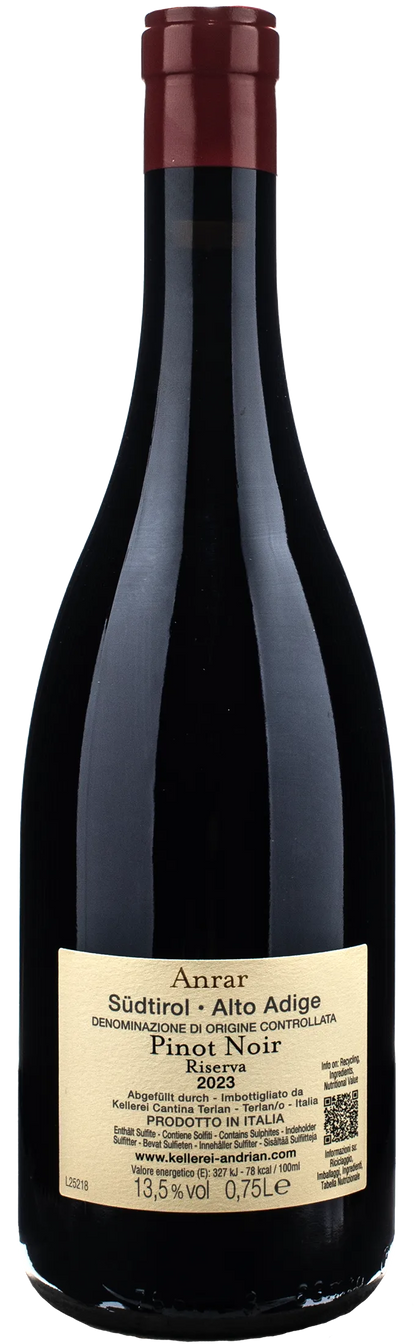 Cantina Andriano Pinot Nero Anrar Riserva 2023