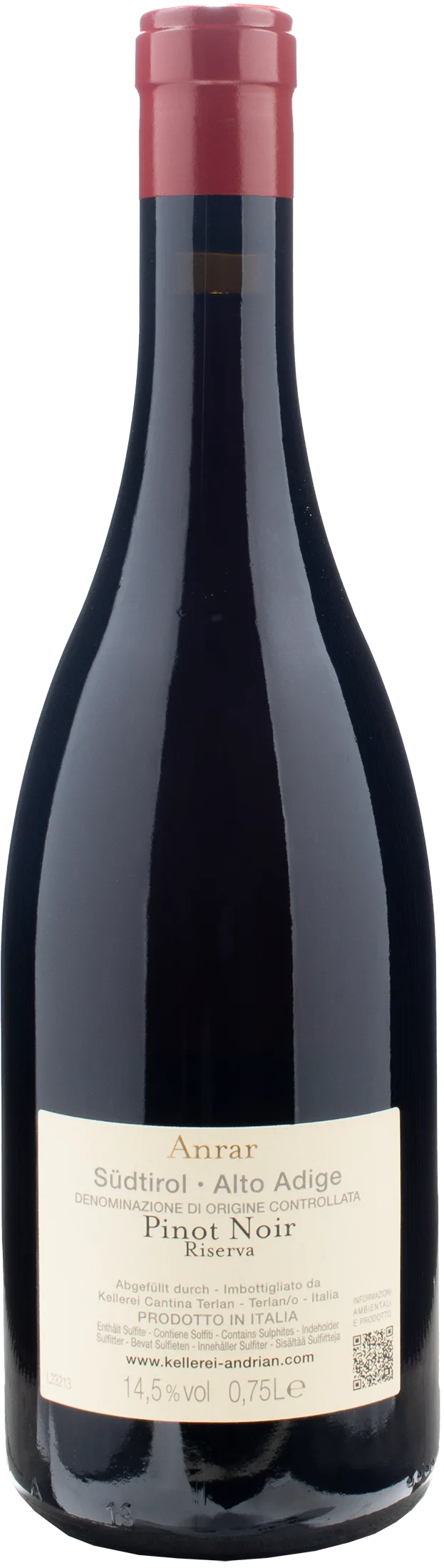 Cantina Andriano Pinot Nero Anrar Riserva 2021