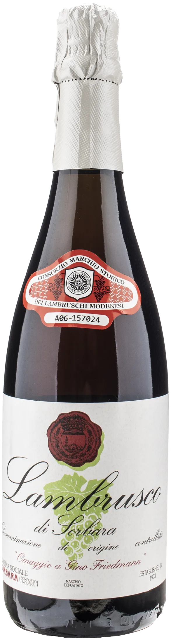 Cantina Sorbara Omaggio a Gino Friedmann Lambrusco di Sorbara Brut