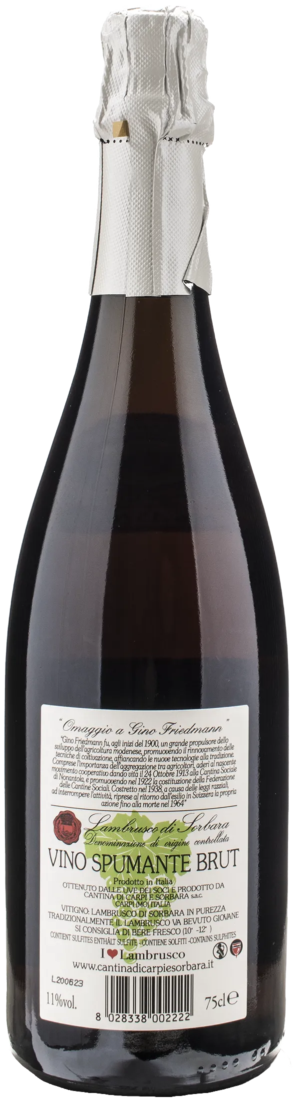 Cantina Sorbara Omaggio a Gino Friedmann Lambrusco di Sorbara Brut