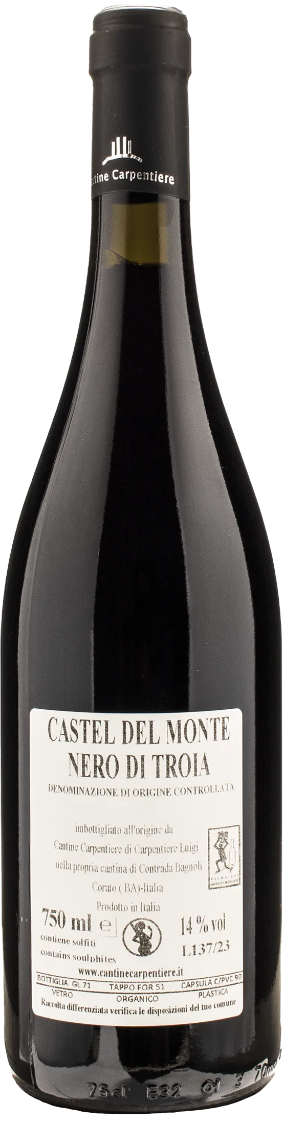 Cantine Carpentiere Castel del Monte Nero di Troia Pietra dei lupi 2019