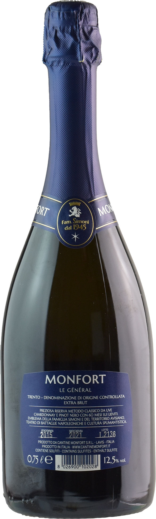 Cantine Monfort Trento Le General D'Allemagne Extra Brut 2015
