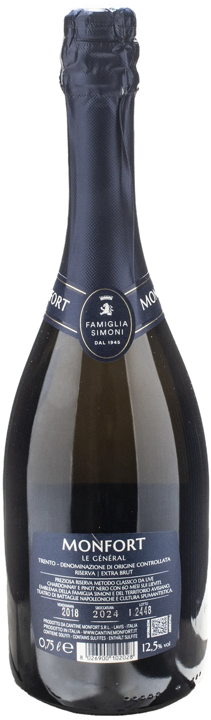 Cantine Monfort Trento Riserva Le General Dallemagne Extra Brut 2018