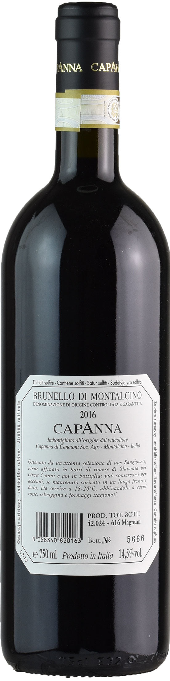 Capanna Brunello di Montalcino 2016