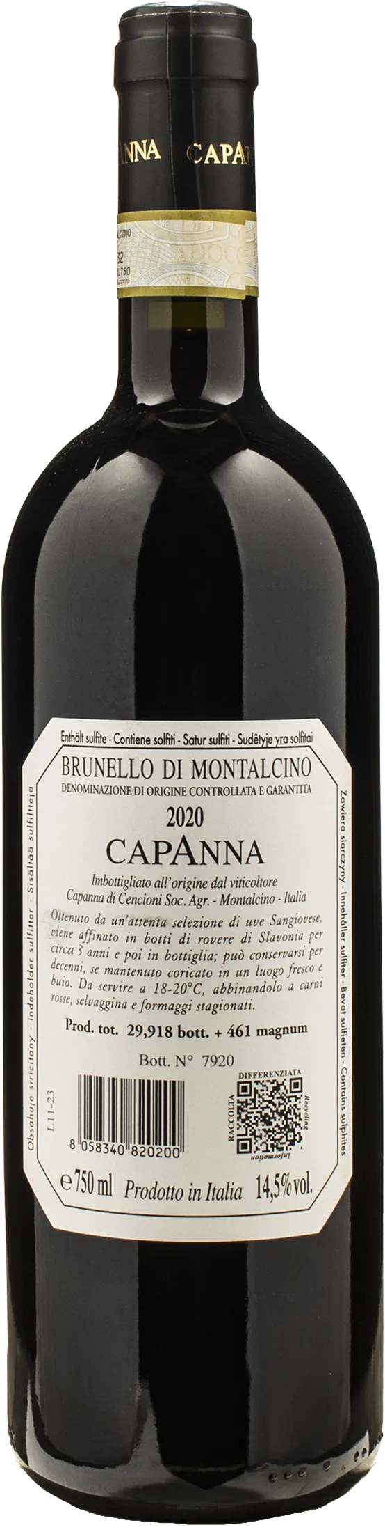 Capanna Brunello di Montalcino 2020