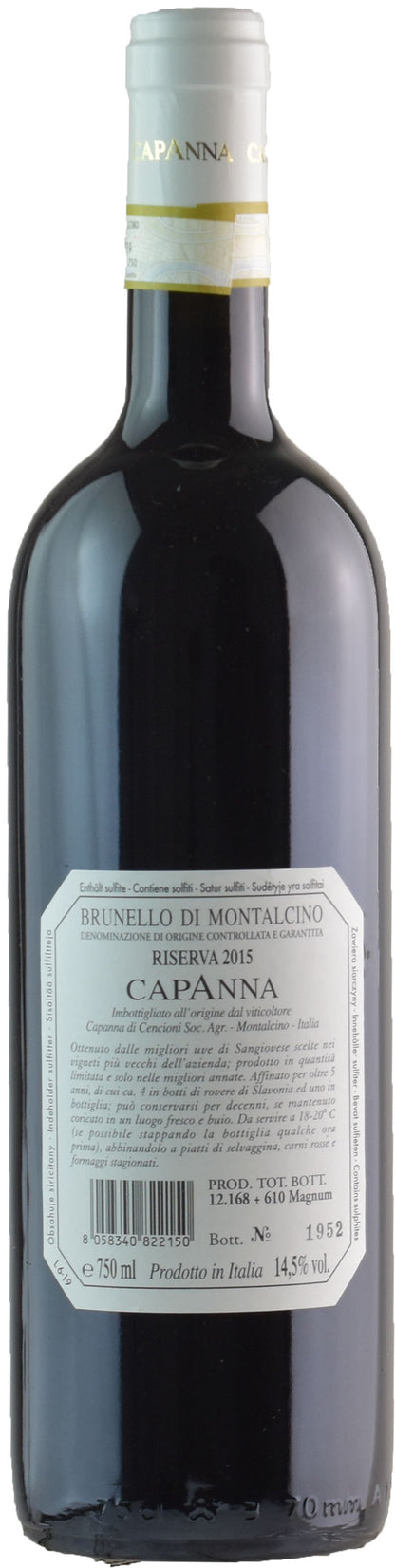 Capanna Brunello di Montalcino Riserva 2015
