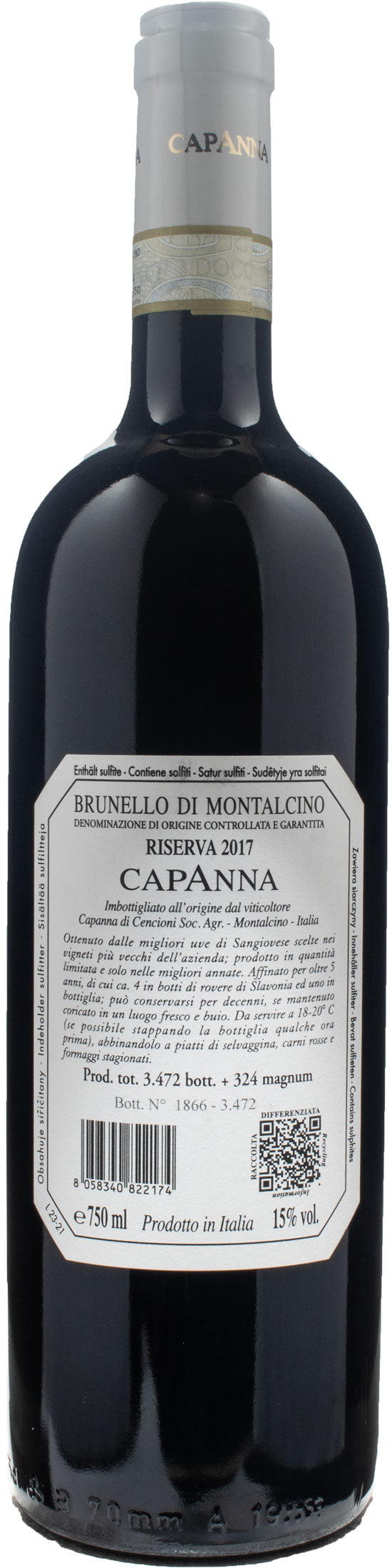 Capanna Brunello di Montalcino Riserva 2017