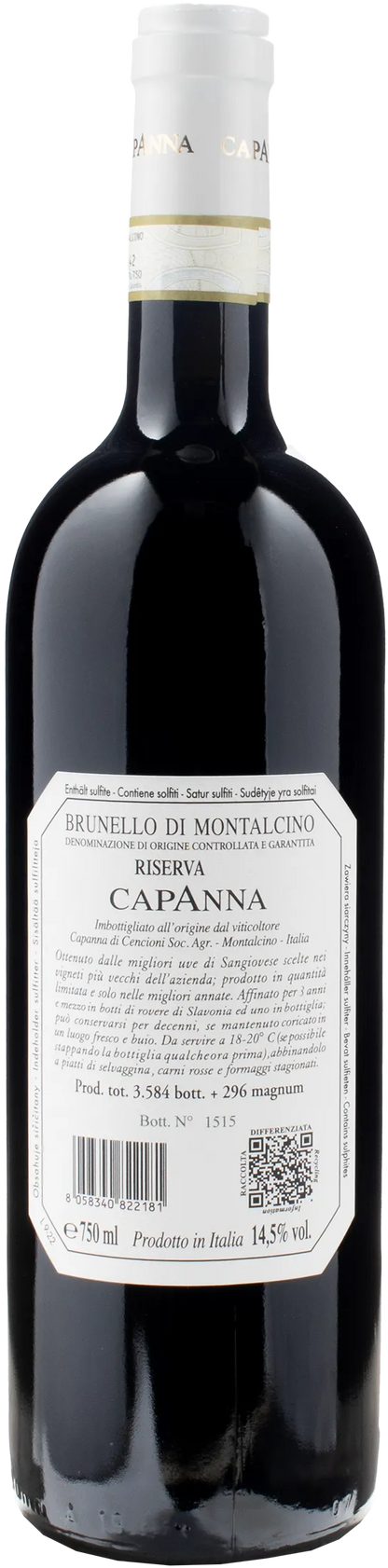 Capanna Brunello di Montalcino Riserva 2018