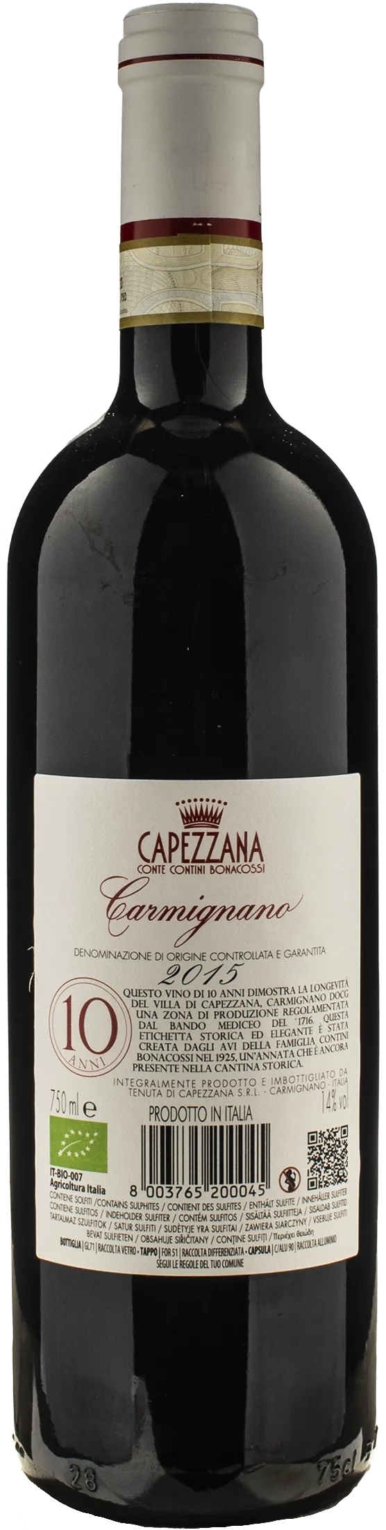 Capezzana Carmignano Villa di Capezzana 10 anni 2015