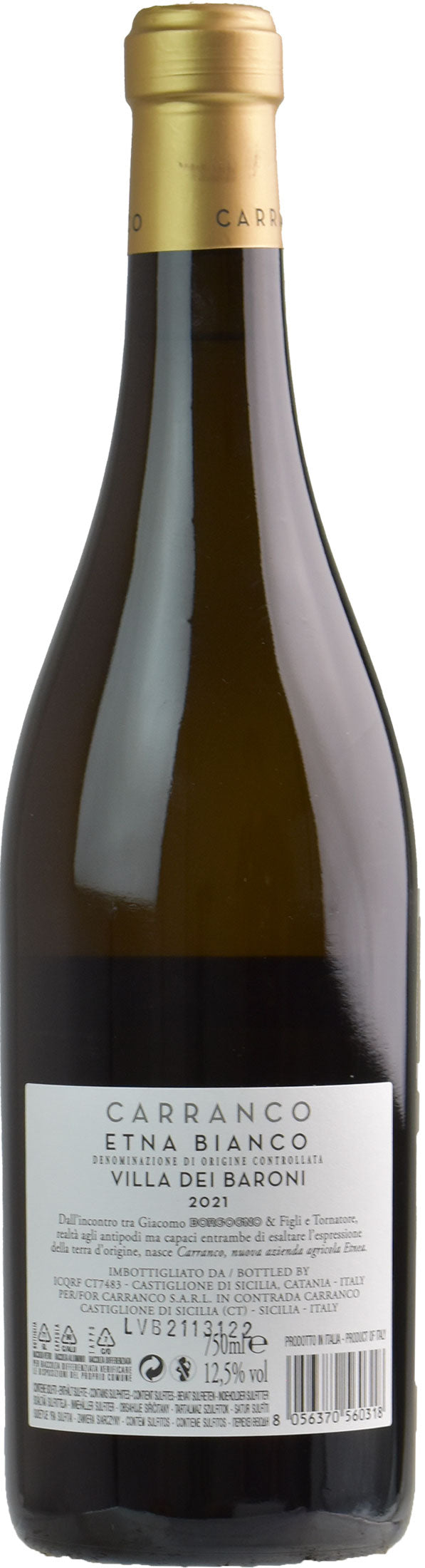 Carranco Etna Bianco Villa dei Baroni 2021