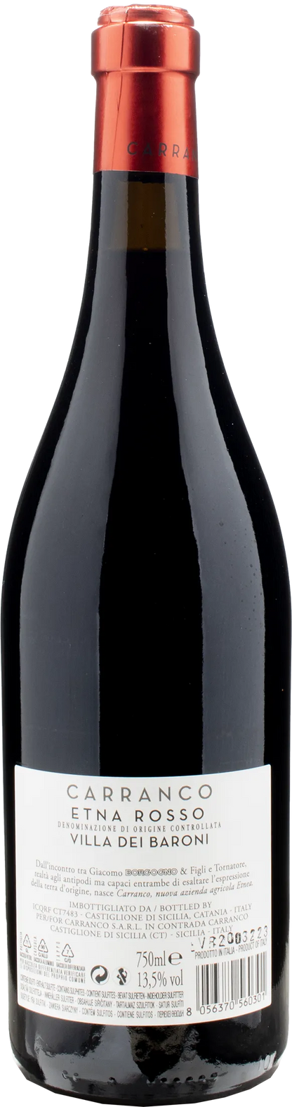 Carranco Etna Rosso Villa dei Baroni 2020