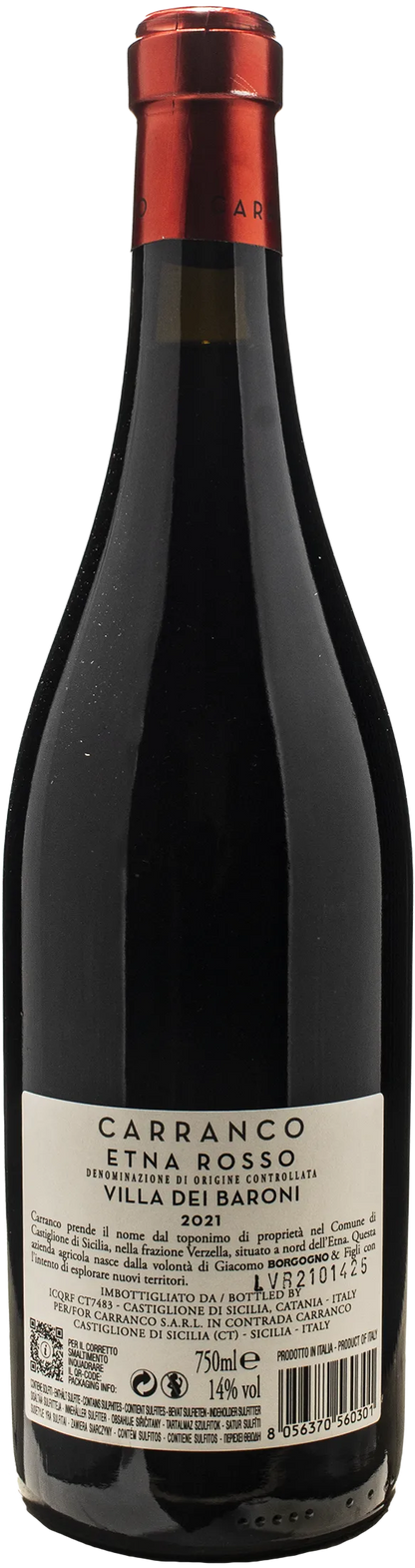 Carranco Etna Rosso Villa dei Baroni 2021