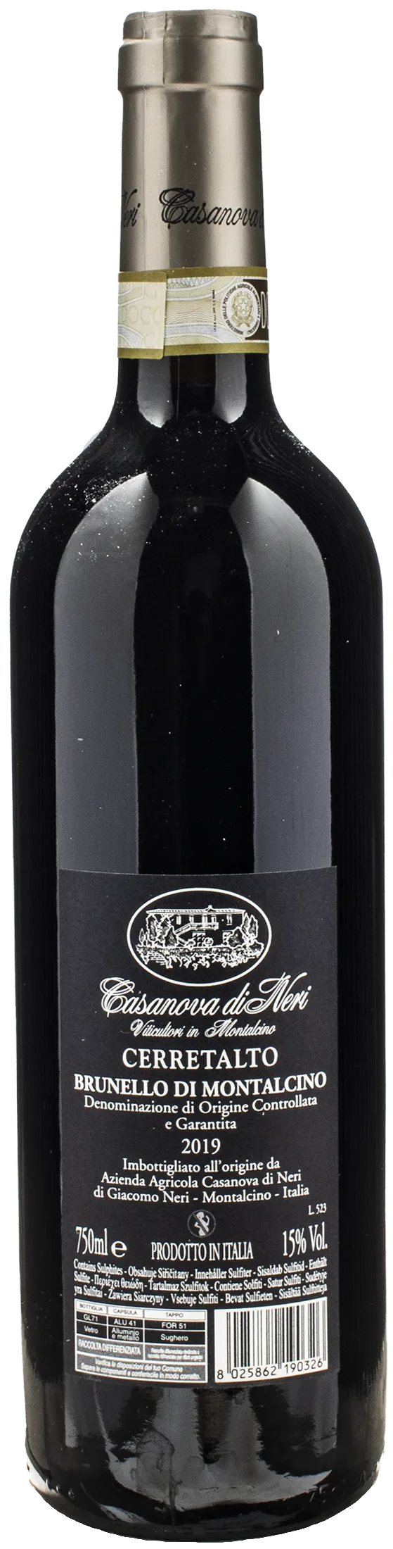 Casanova di Neri Brunello di Montalcino Cerretalto 2019