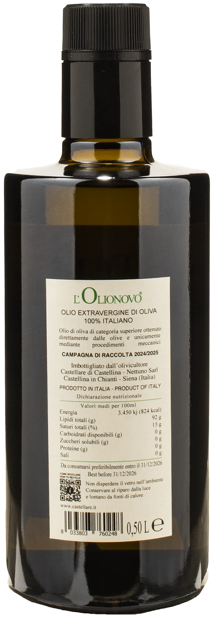 Castellare di Castellina L'Olionovo Olio Extra Vergine d'Oliva 0.5L 2024