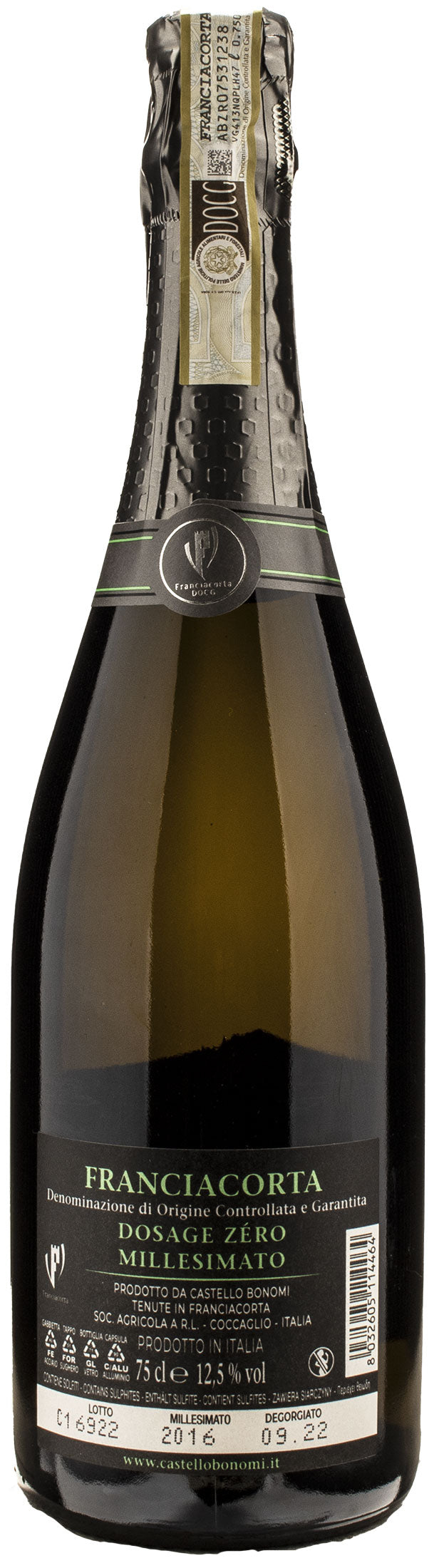 Castello Bonomi Franciacorta Millesimato Dosage Zero 2016