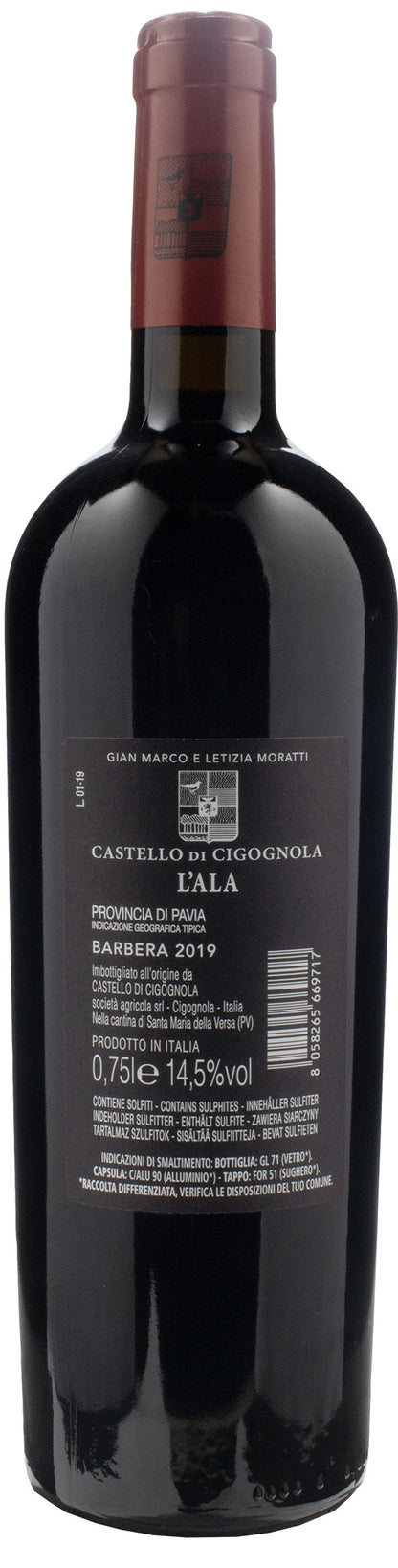 Castello di Cigognola Barbera Leggermente Appassito L'Ala 2019