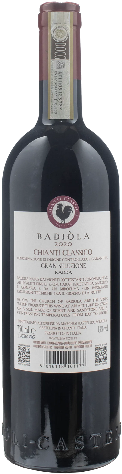 Castello di Fonterutoli Chianti Classico Gran Selezione Badiola 2020