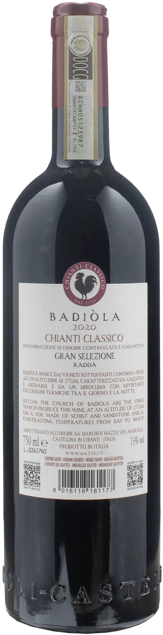 Castello di Fonterutoli Chianti Classico Gran Selezione Badiola 2020