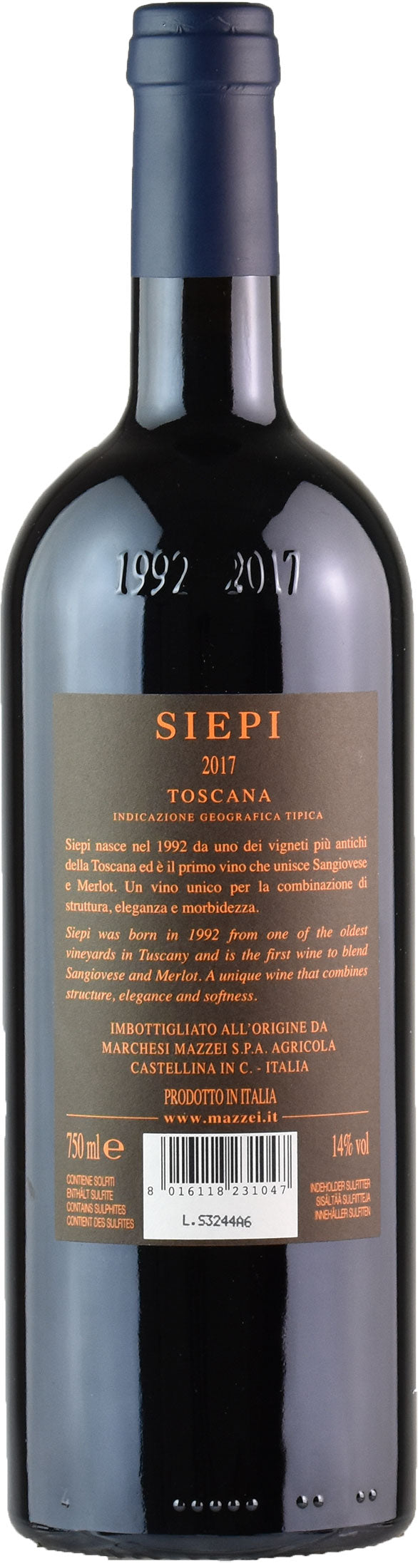 Mazzei Castello di Fonterutoli Siepi 2017