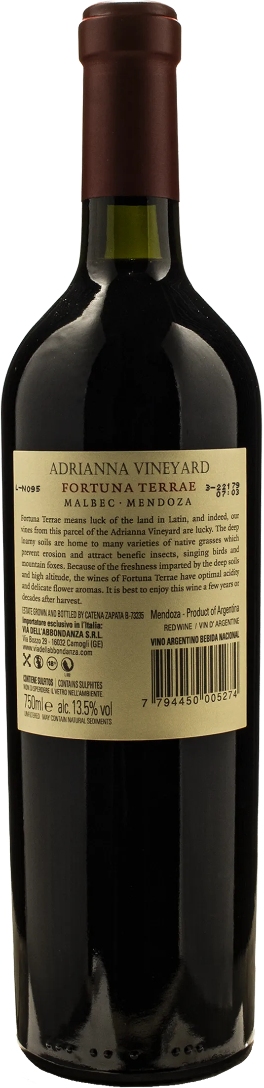 Catena Zapata Adrianna Vineyard Fortuna Terrae Malbec 2019