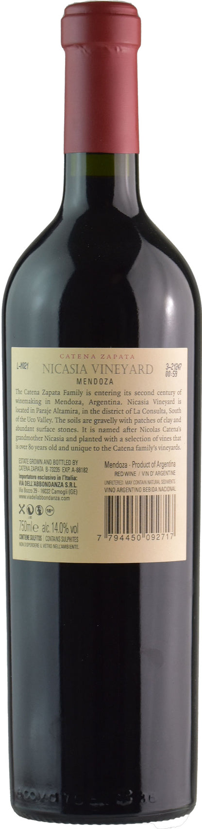 Catena Zapata Nicasia Malbec Argentino 2018