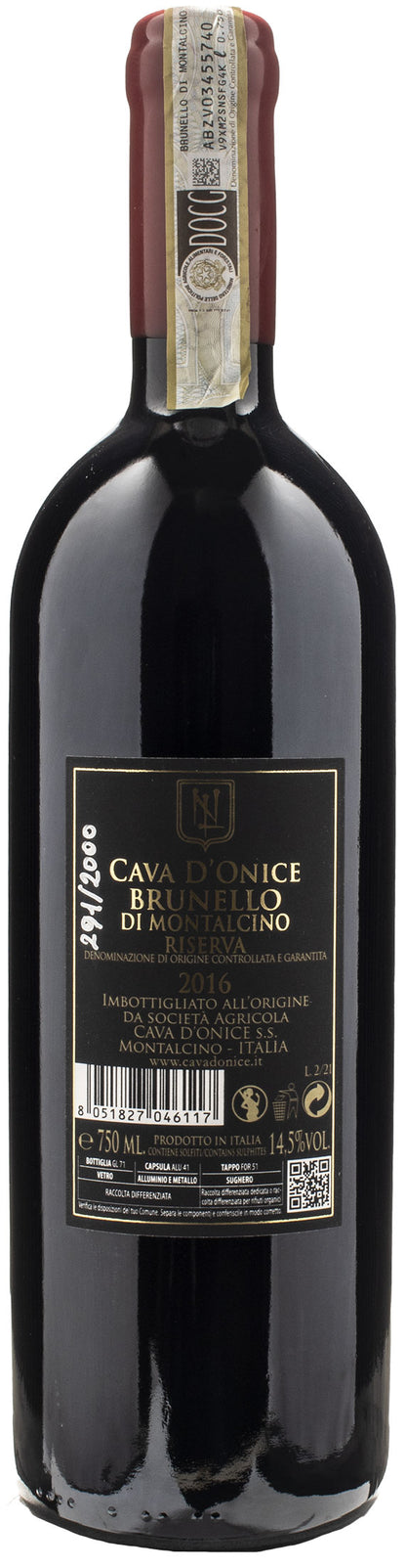 Cava d'Onice Brunello di Montalcino Riserva 2016