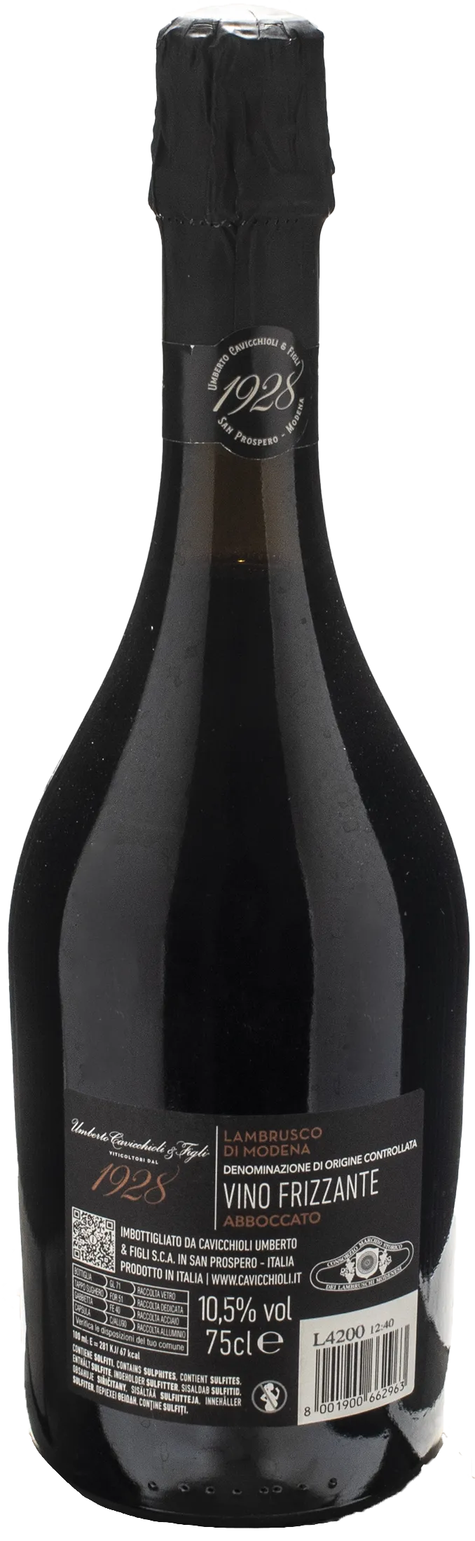 Cavicchioli Lambrusco di Modena 1928 Abboccato