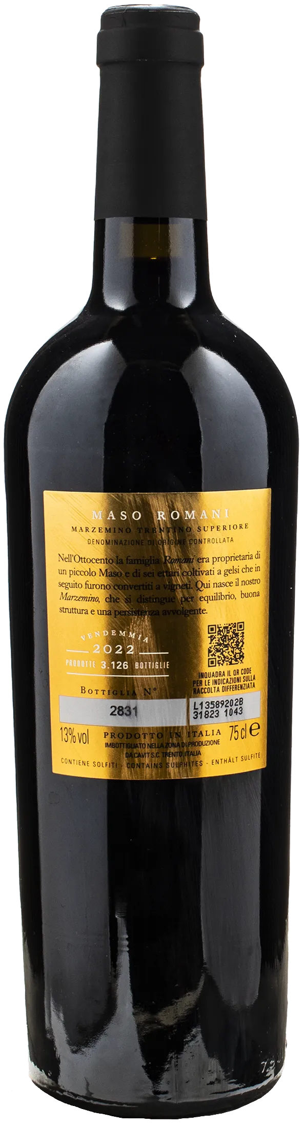 Cavit Maso Romani Marzemino Trentino Superiore 2022